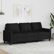 Trivietė sofa, juodos spalvos, 180cm, audinys kaina