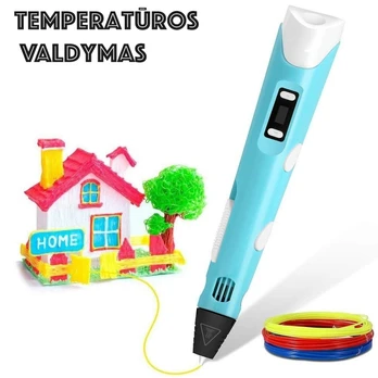 3D rašiklis su PLA siūlais 3DPEN-2 - mėlynas