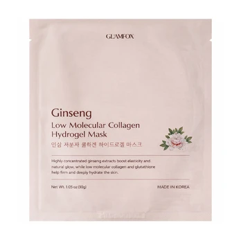 GLAMFOX GINSENG LOW MOLECULAR COLLAGEN HYDROGEL veido kaukė, 30 g