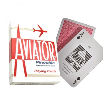 Aviator Pinochle Standard Pokerio Kortos (Raudonos)