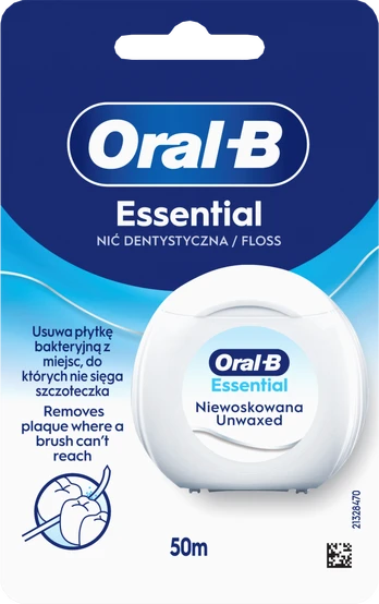 Oral-B Essential Dantų Siūlas, Be Vaško, 50 m