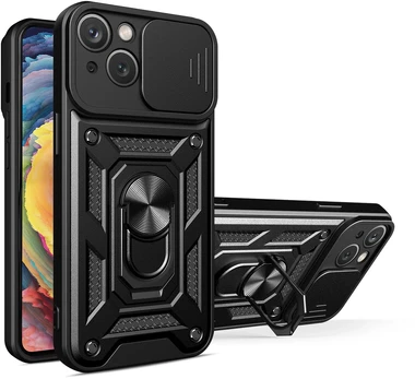 Hurtel Hybrid Armor Camshield dėklas iPhone 14 Plus – juodas