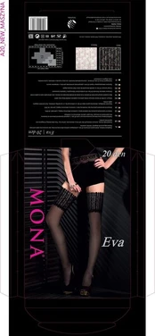 Moteriškos kojinės MONA Eva 20 Nero, 3/4