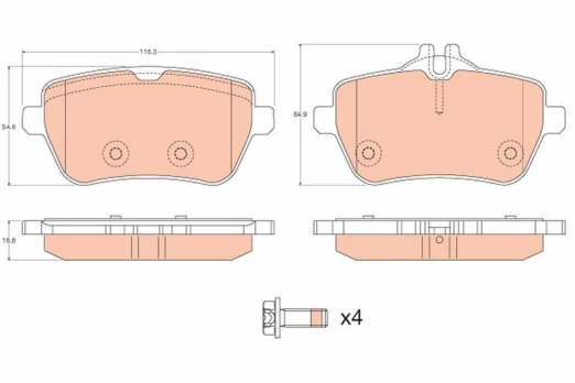 TRW GDB2014 Brake pad set