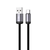 Kabelis Jellico B27 Woven Cotton, USB Type C/USB Type A, 100 cm, juoda, 30 W