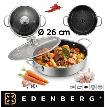 EDENBERG keptuvė-troškintuvas su dangčiu 26 cm EB-7677