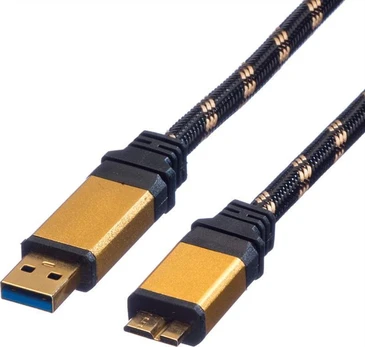 USB kabelis Roline USB-A - mikro B 0,8 m juodojo aukso (JAB 1944110)