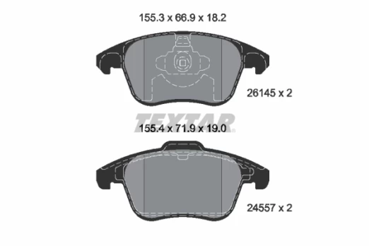 TEXTAR 2614501 Brake pad set