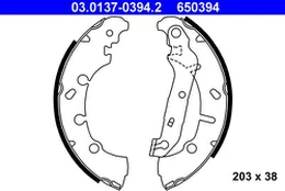 ATE 03.0137-0394.2 Brake shoe set