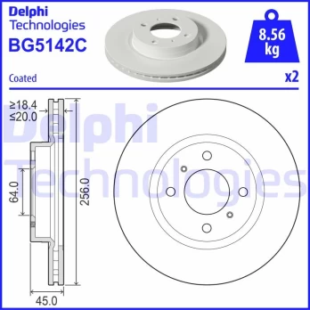 Stabdžių diskas DELPHI BG5142C