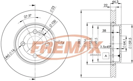 Stabdžių diskas FREMAX BD-2893