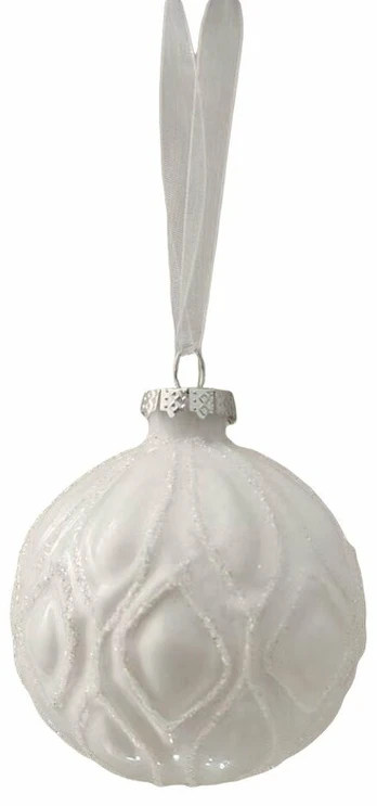 Eglutės žaisliukas Christmas Touch EBE441059, balta sp., 8 cm, stiklas