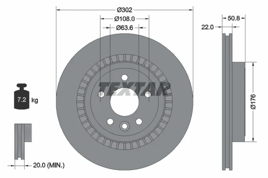 TEXTAR 92196403 Brake Disc
