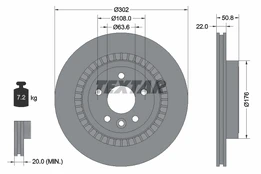 TEXTAR 92196403 Brake Disc kaina