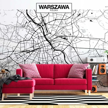 Artgeist Fototapetas - Warsaw Map