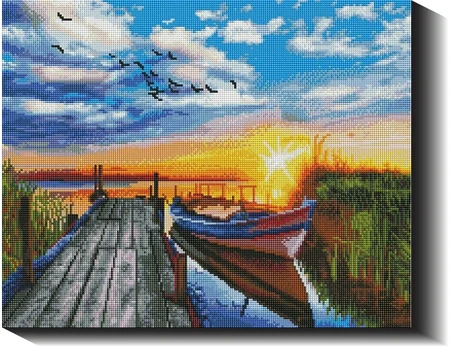 Šiltas vasaros vakaras 40×50 cm (kvadratiniai deimantukai)