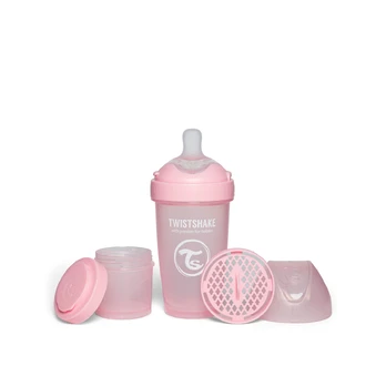 Twistshake buteliukas antikolikinis Pro Double 260ml rožinis 79024