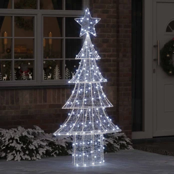Kalėdų eglutė su 240 LED Šalta balta 180 cm Akrilas