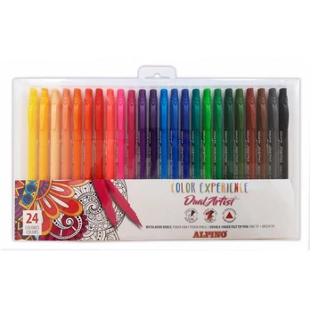 Flomasteriai Alpino Color Experience, dvipusiai, 24 vnt.