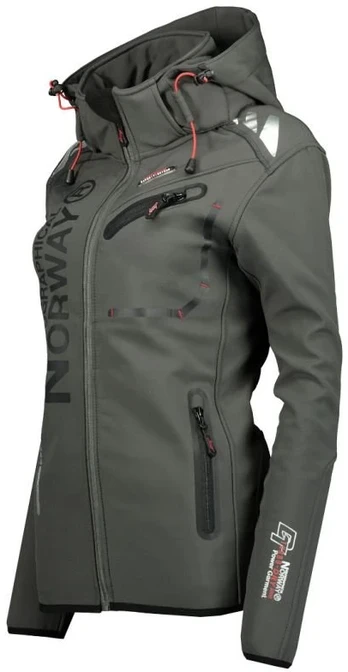 Moteriška softshell striukė Geographical Norway, pilka ir juoda