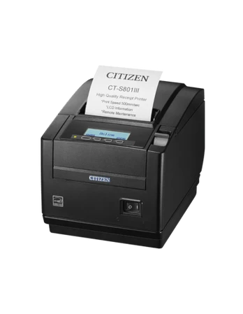 Citizen CT-S801III, 8 dots/mm (203 dpi), cutter, USB, black