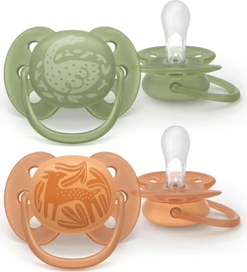 Philips Avent - Ultra soft soother, 18+m, green/orange