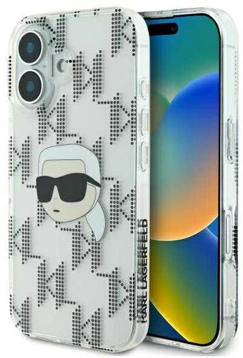 Karl Lagerfeld KLHCP16SHKLPKHT iPhone 16 6.1" permatomas/transparent hardcase IML Karl Head Electroplated
