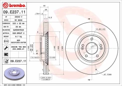 Stabdžių diskas BREMBO 09.E237.11 kaina