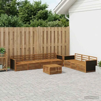 Lauko sofos komplektas 8 pcs Natūrali 79 x 79 x 37 cm
