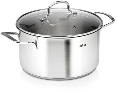 Puodas su stikliniu dangčiu, 4,6 l, sidabrinis, Ø 22 cm