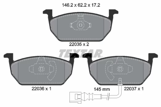 TEXTAR 2203501 Brake pad set