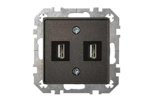 USB kroviklis be rėmelio EPSILON, 2 lizdų, maks. 3,4 A, antracito sp.