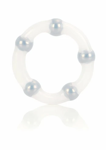 Metallic Bead Ring Silicone Performance Enhancer Flexible 5-Bead 716770026866