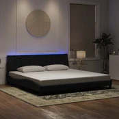 Lovos rėmas su LED, juodos spalvos, 200x200cm, aksomas kaina