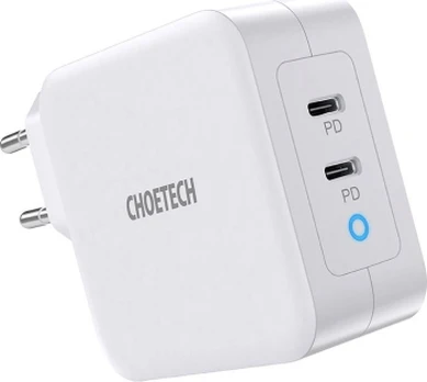 Kroviklis CHOETECH GaN 2xUSB Type-C: 100W, PD