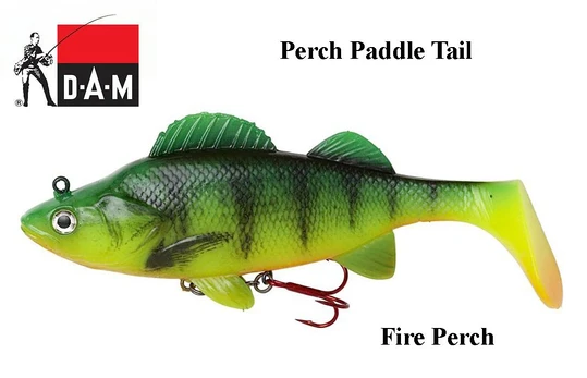 Guminukai DAM EFFZETT Natural Perch Paddle Tail Fire Perch 14 cm