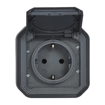 PLEXO GERMAN STANDARD SOCKET OUTLET WITH AUTO TERMINALS VDE - ANTHR - SURFACE