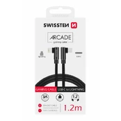 Swissten Angled Arcade USB-C - Lightning 1.2m juoda kaina