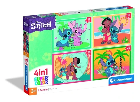 Clementoni CLE puzzle 4w1 SuperKolor Stitch 21745