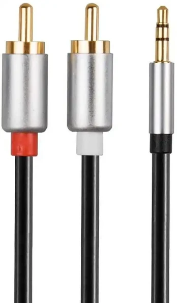 3,5 mm „Jack“ – 2xRCA, 1,5 m, sidabrinė (LB0092)