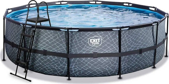 EXIT Stone pool ø488x122cm with filter pump - pilkas