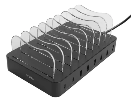 USB Krovimo Stotelė DELTACO 6X USB-A, 2X USB-C PD / DPS-0201