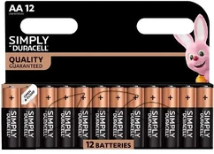 Duracell šarminiai elementai Simply AA 12vnt kaina