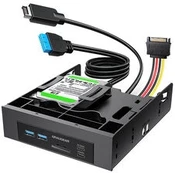 Šakotuvas GRAUGEAR USB-HUB+Kartenleser Frontpanel m. 2,5" SSD Rahmen