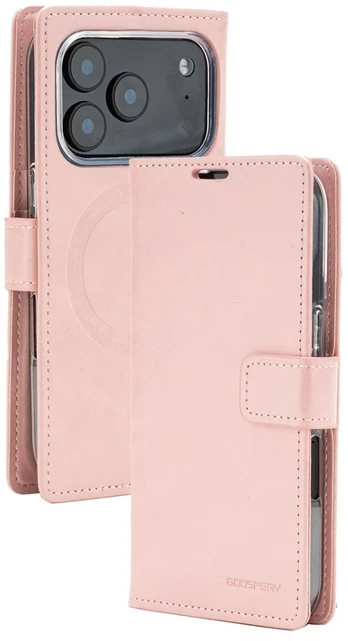 Mercury BlueMoon Diary MagSafe Dėklas skirtas iPhone 17 Pro / 18 Pro Rose Gold