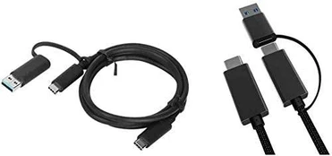 USB kabelis MicroConnect USB-C - USB-C + USB-A 1 m Juodas (USB3.1CCA1)