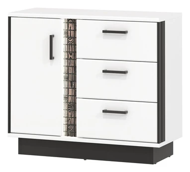 Komoda Liveo Marco MR2, balta/juoda