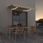 Markizė su LED/vėjo jutikliu, geltona/balta, 350x250cm kaina