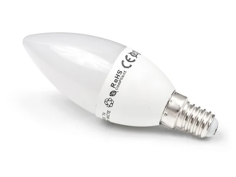 LED lemputė E14 7W C37 - Šaltai balta (6000K)