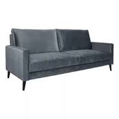 Sofa lova ANNA su saugojimo dėže, pilkas aksomas kaina